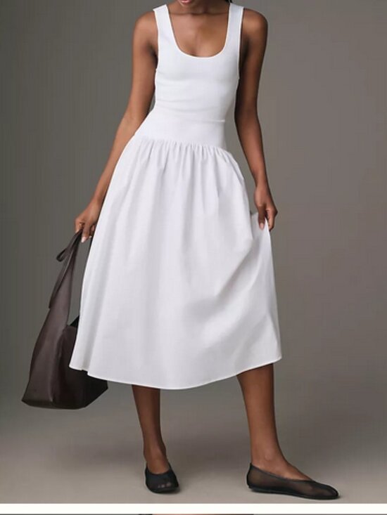 WeWoreWhat Dresses & Skirts - New! WeWoreWhat Scoop Tank Midi Dress In White Rib Size Medium